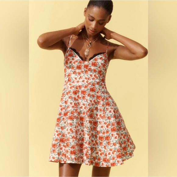 Anthropologie Dresses & Skirts - Anthropologie Maeve Lace-Trim Sweetheart Mini Dress Size XL NWT